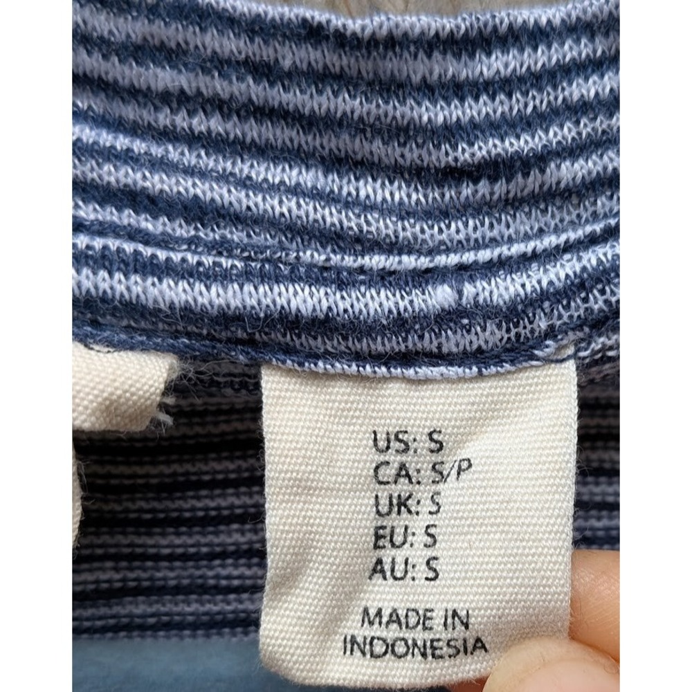 Christian Siriano Womens Top Sz S 100% Linen Blue Stripe Beachy Coastal Relaxed - Picture 5 of 7